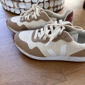 Veja sneakers. Cream, white, rust, tan and rose colored.